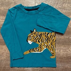 Tea Collection 100% Cotton Tiger Prowl Double Sided Long Sleeve Graphic Tee